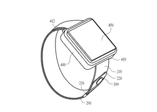 When it’s not in use, the camera could be wrapped up so that it lies flat against the watch’s band.